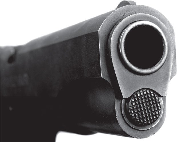 muzzle of pistol barrel