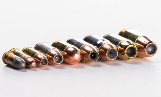 pistol rounds of various calibers