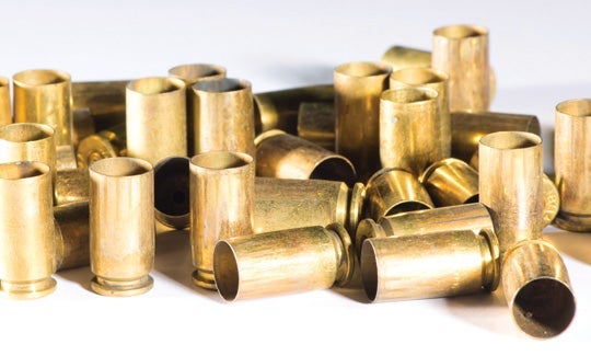 empty pistol round cases