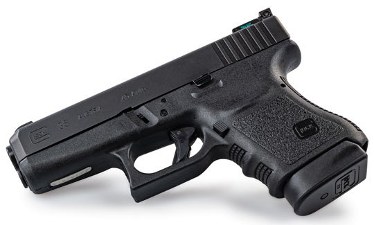 side view of a semi-auto handgun