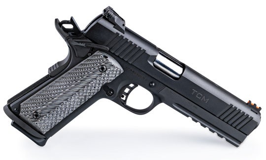 side view of a 1911 handgun